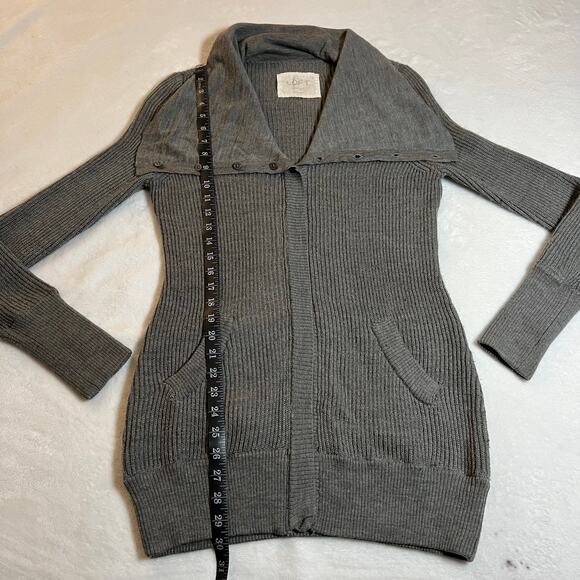 LOFT Lounge Cowl Neck Full Zipper Tunic Sweater Jacket Size Large Cozy Casual - Picture 9 of 9